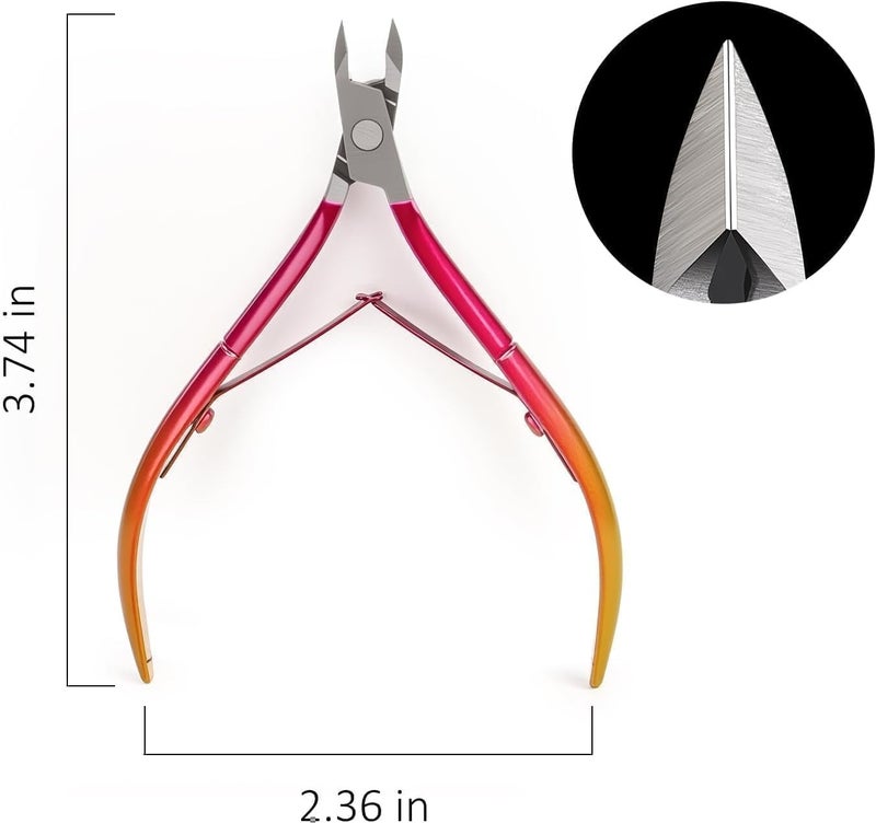cmetta Cuticle Nipper, Polished Coated Durable Trimmer, Nail Clipper with Fine Edge, Comfort Grip Cuticle Cutter and Remover Tool Kit for Nail Care (Rose 1-PACK) - Image 2